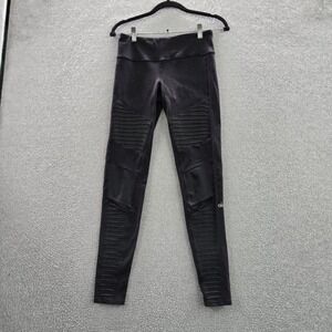 Alo Yoga Women Activewear Pants S Black 7/8 High Waist Moto Legging